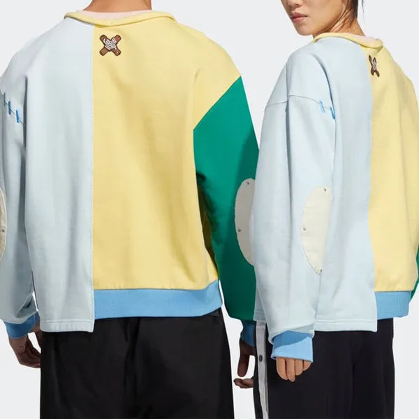 Adidas Originals x Melting Sadness Crossover Pullover 'White Yellow Green' Sweatshirt