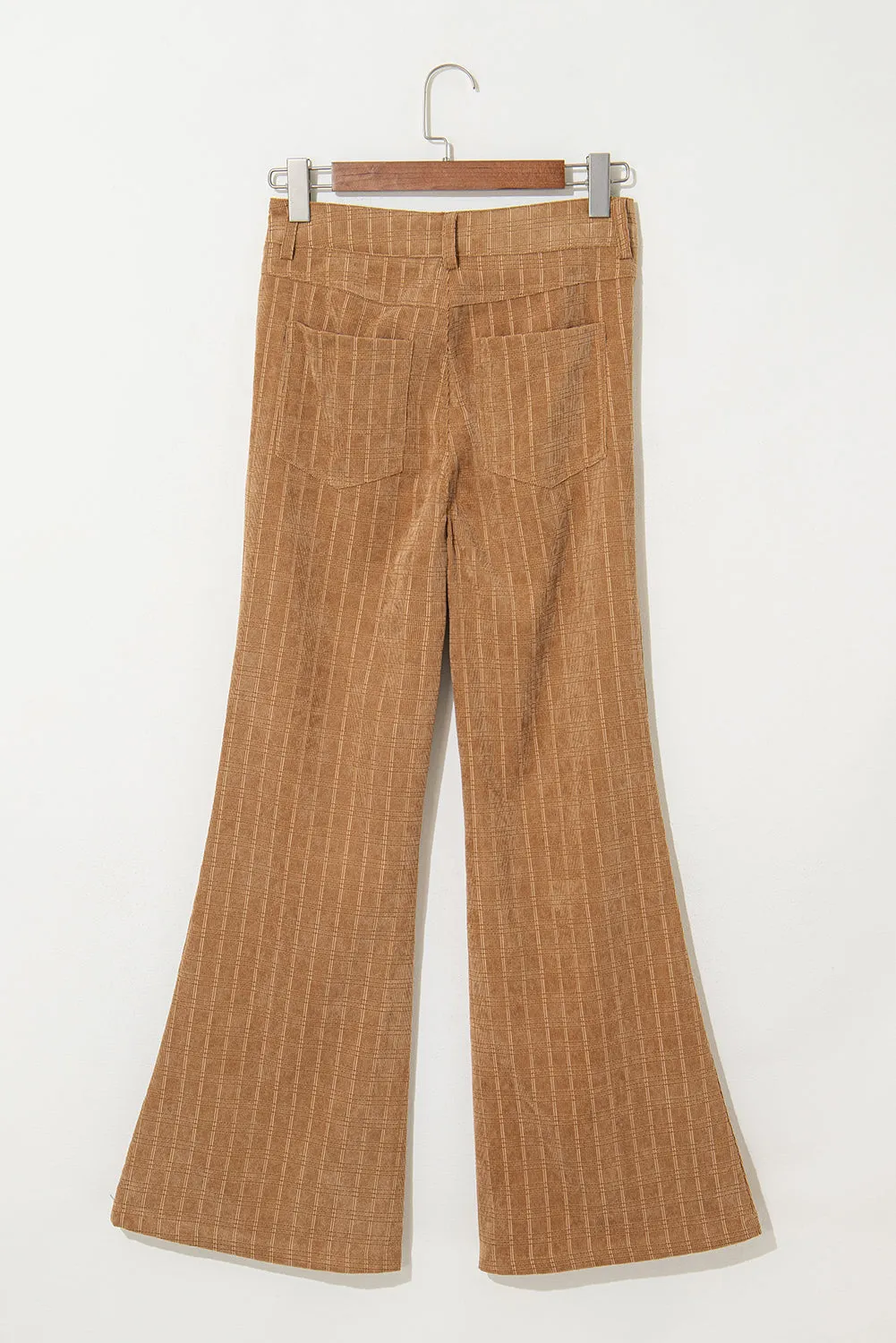 Checker Corduroy High Waist Pants