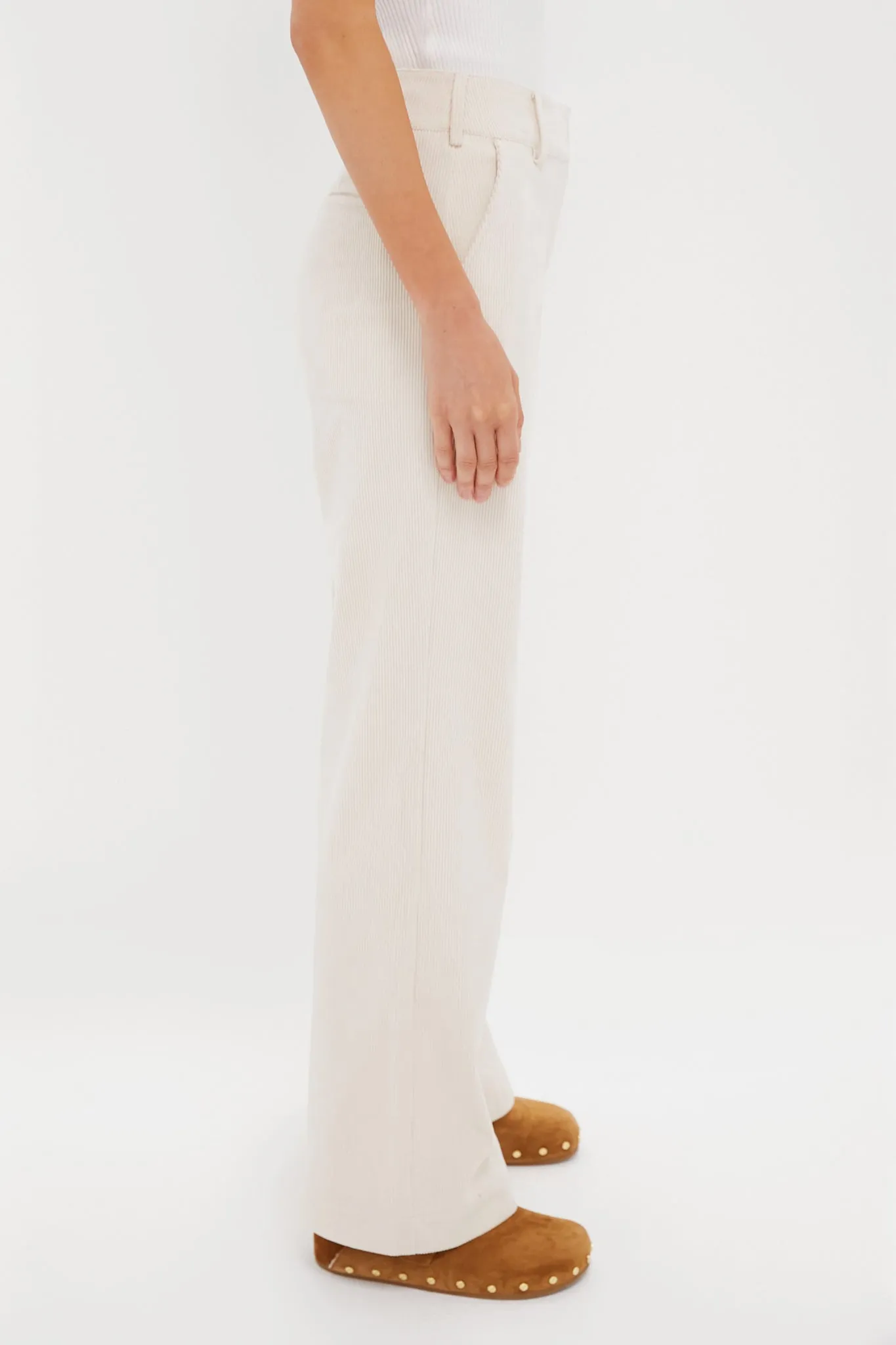 Cream Wide Wale Corduroy Hunter Pants