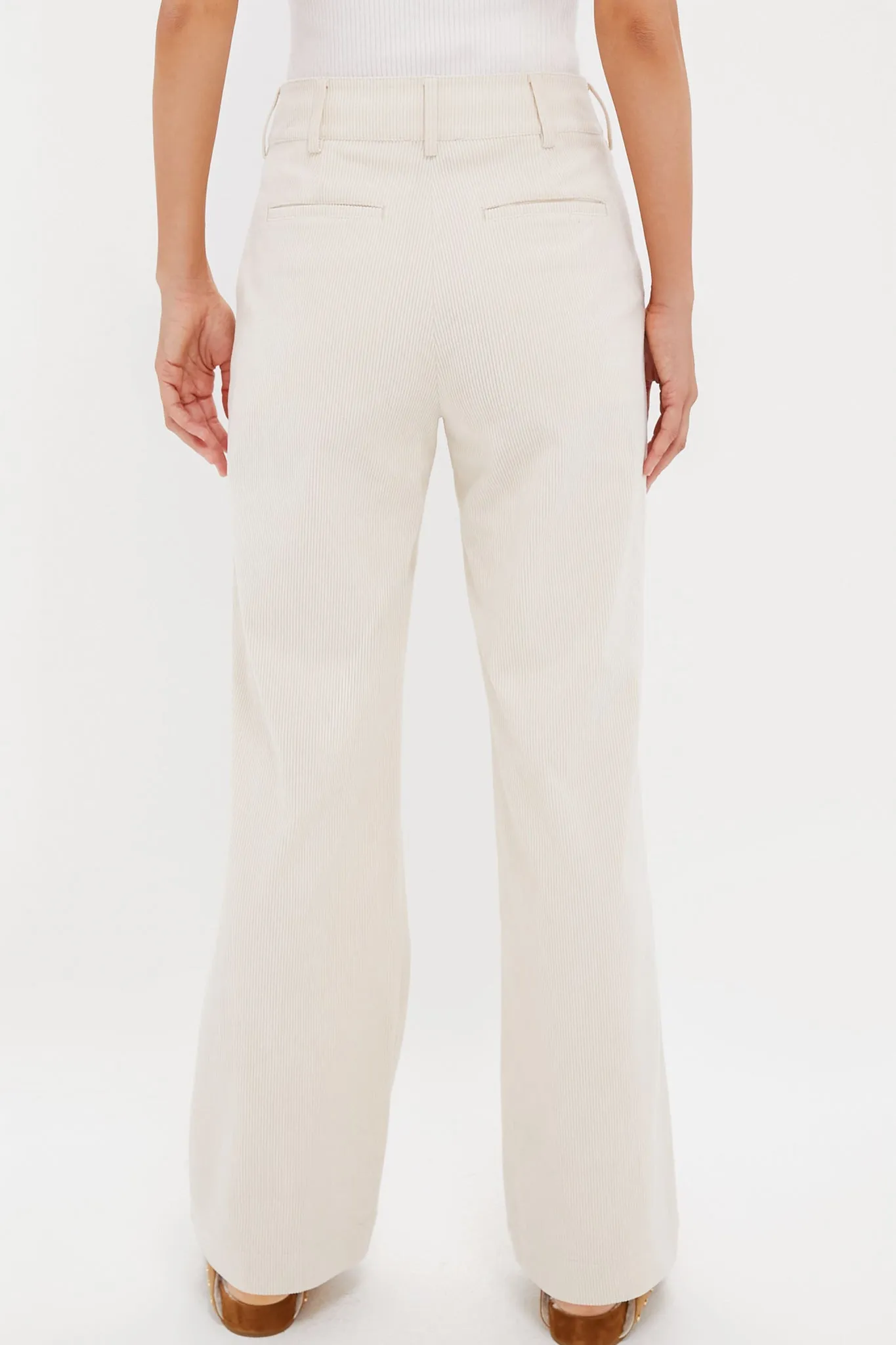 Cream Wide Wale Corduroy Hunter Pants