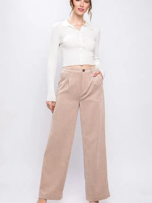 Everyday Style Corduroy Trouser Pants