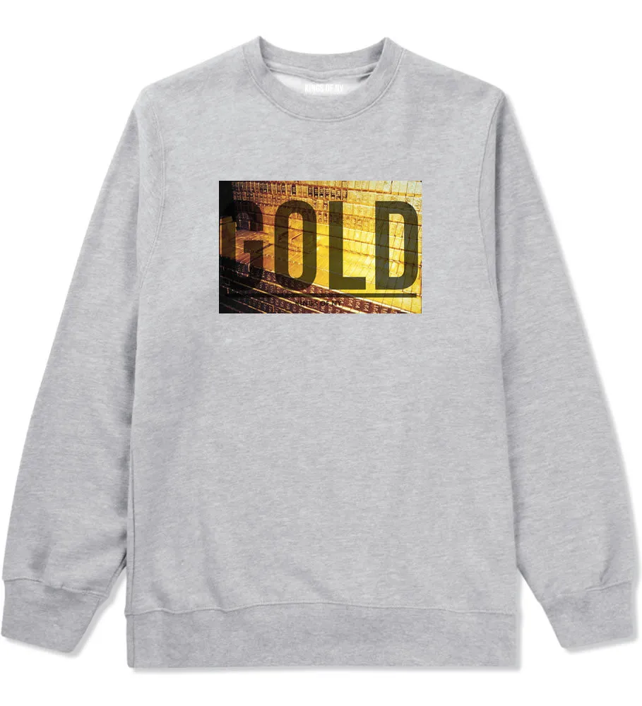 Gold Bricks Money Luxury Bank Cash Crewneck Sweatshirt