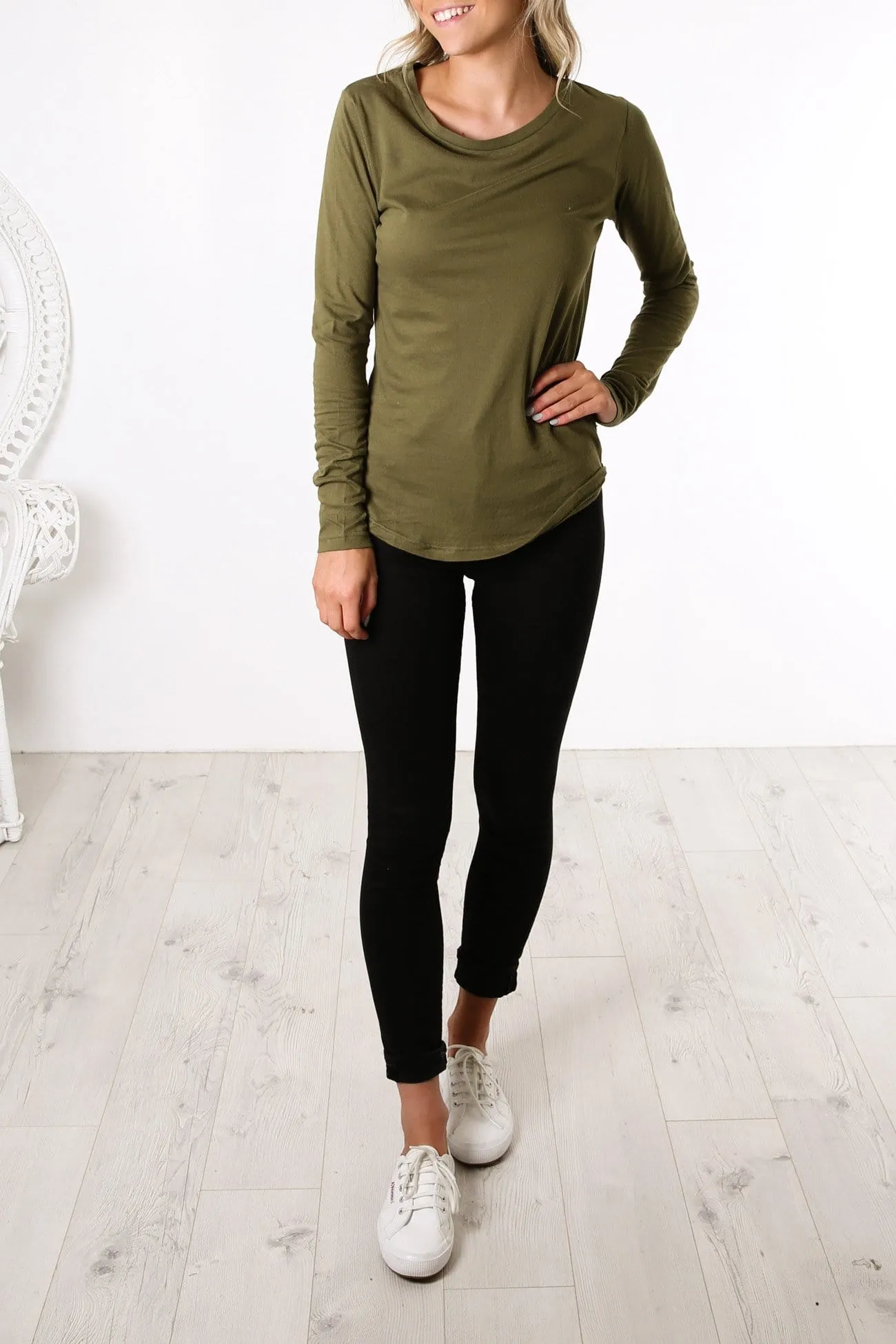 Kara Long Sleeve Tee Green