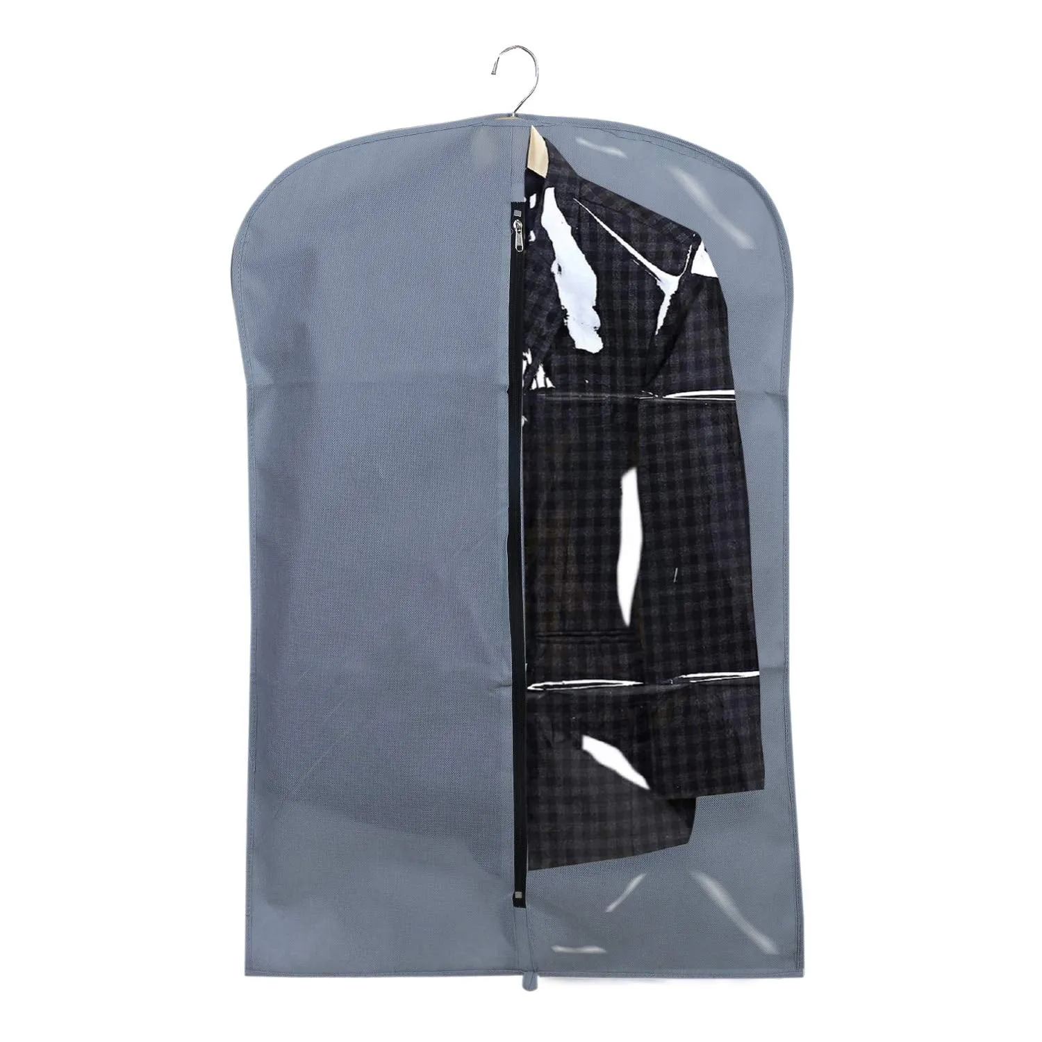 Kuber Industries 3 Pieces Half Transparent Non Woven Men's Coat Blazer Suit Cover (Grey & Black & Brown) -CTKTC041499