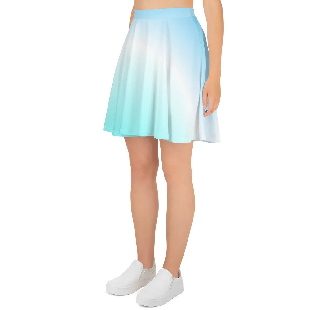 OCEAN BLUE OMBRE SKATER SKIRT