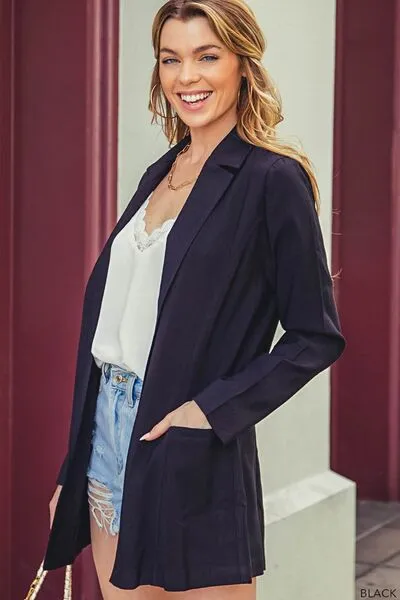 Open Front Long Sleeve Blazer