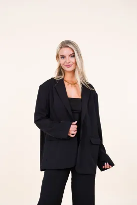 Oversized blazer wijd model zwart - Kate