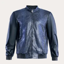 Python Leather & Napa Leather Blouson Jacket