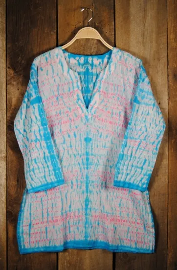 Shibori Dyed Tunic - Blue