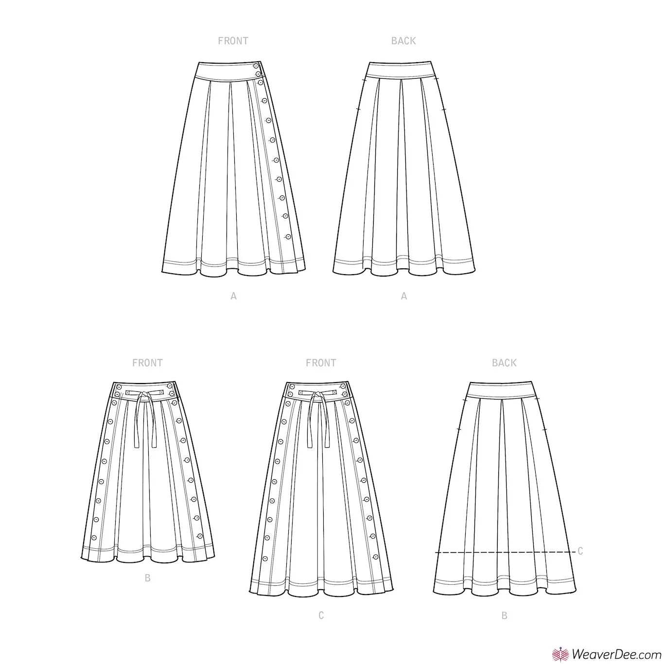 Simplicity Pattern S9377 Misses' Flared Skirts in 2 Lengths