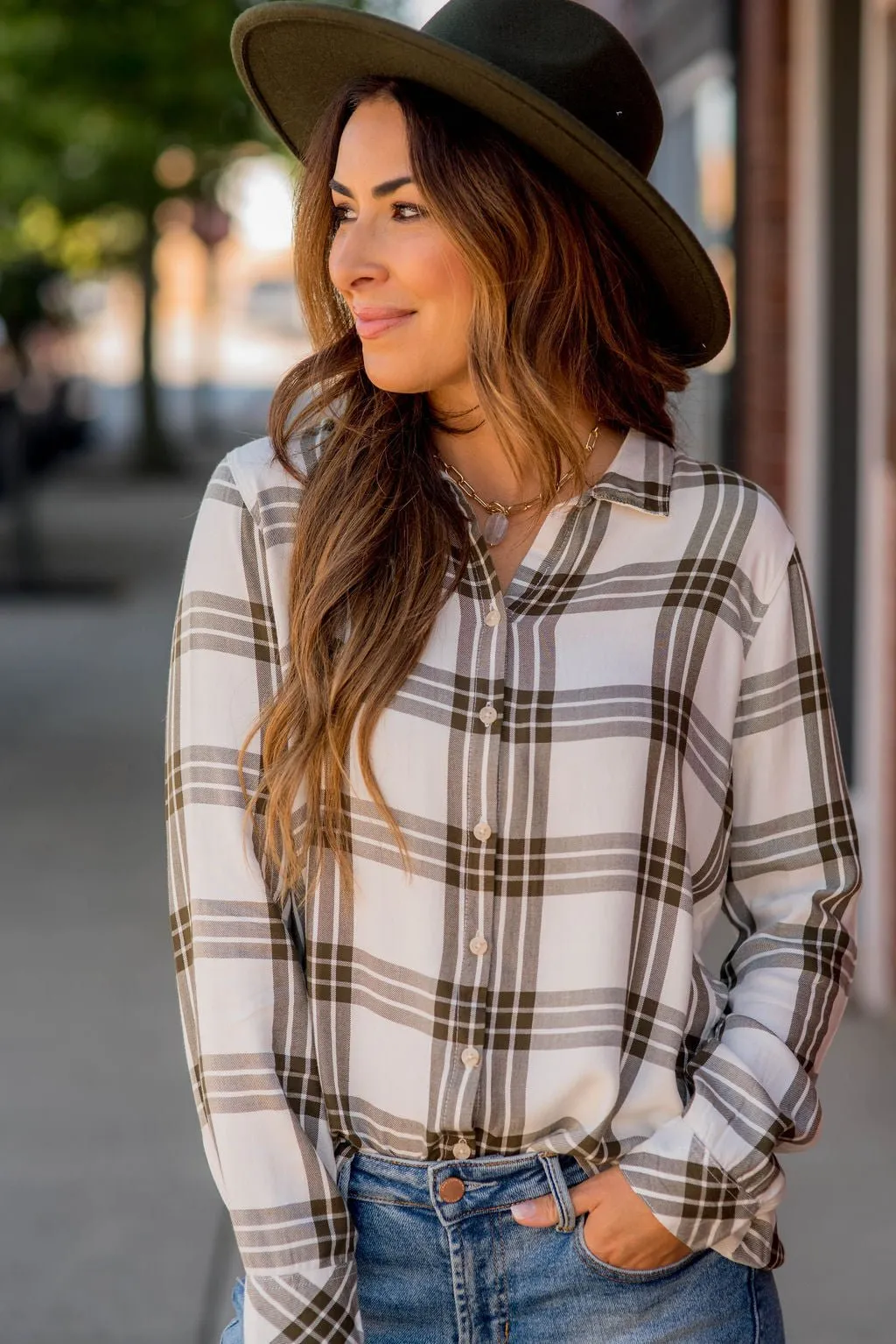 Triple Plaid Button Up