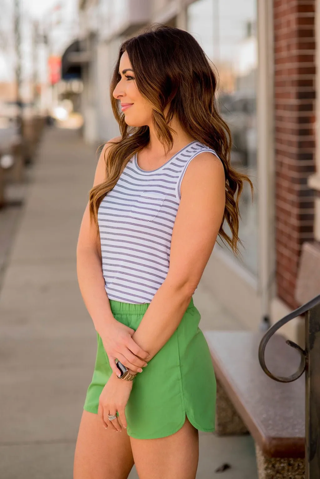 Triple Striped Pocket Tank