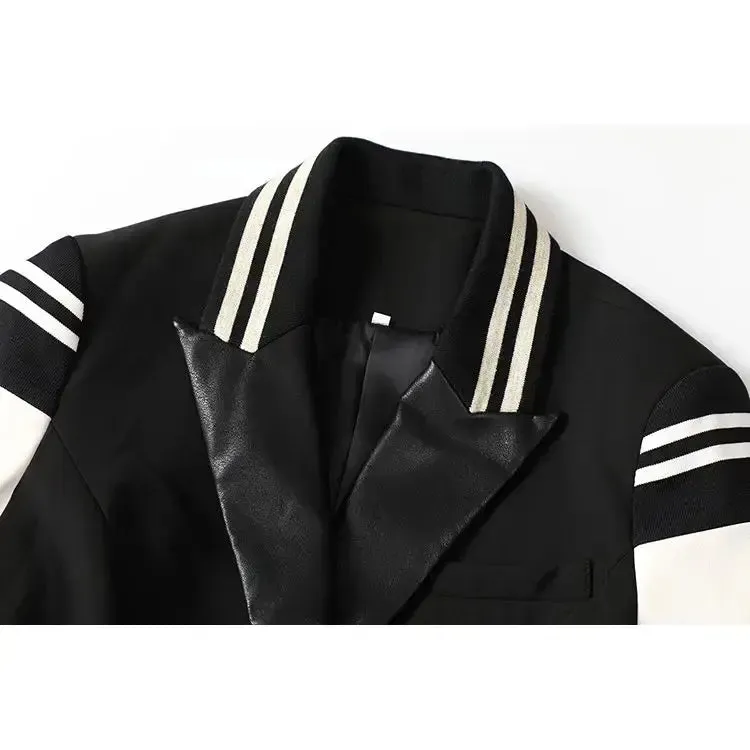 Women Varsity Vegan Leather Jacket