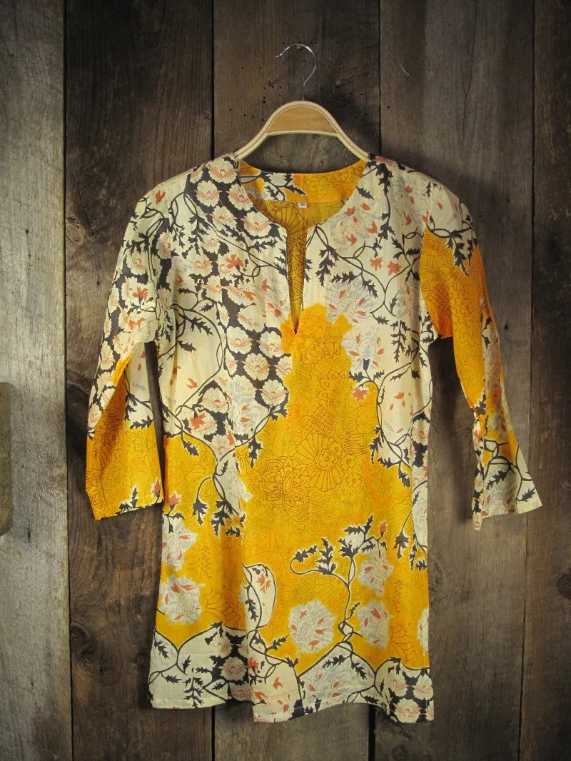 Yellow Asian Print Tunic